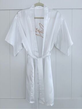 ✨ White Satin Bride Robe Kimono Bridal Getting Ready Robe OS ✨